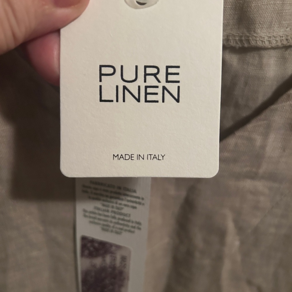 NWT Linen Sleeveless Midi Dress in Beige - Picture 8 of 10